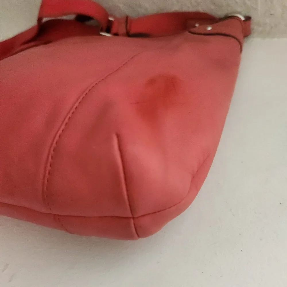 Coach Pink Coral Leather Crossbody Bag Purse - Picture 8 of 13